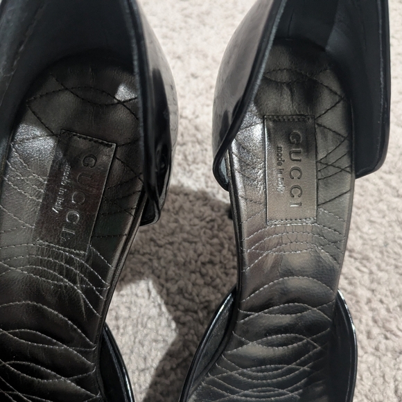 Gucci Heels Black and Silver Size 9 Open Toe TOM FORD Era - Picture 8 of 10